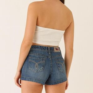 Vintage Y2K 2000 retro low rise YMI Dark wash denim shorts